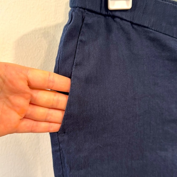 J. Jill Women’s Linen Stretch 3/4 Pants Pockets Navy Blue Size M - Picture 3 of 8